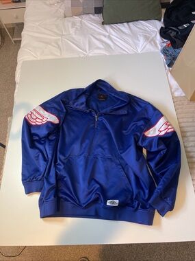 Air Jordan Royal Blue Pullover Quarter-Zip Sweatshirt with Wing Sleeve Detail
